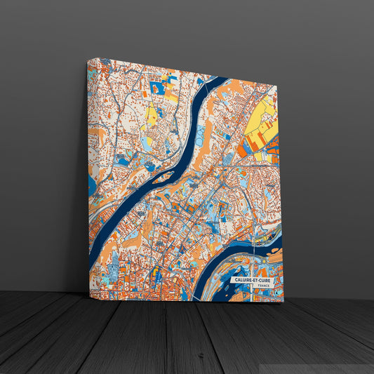 Caluire-Et-Cuire France Colorful City Map Canvas Print