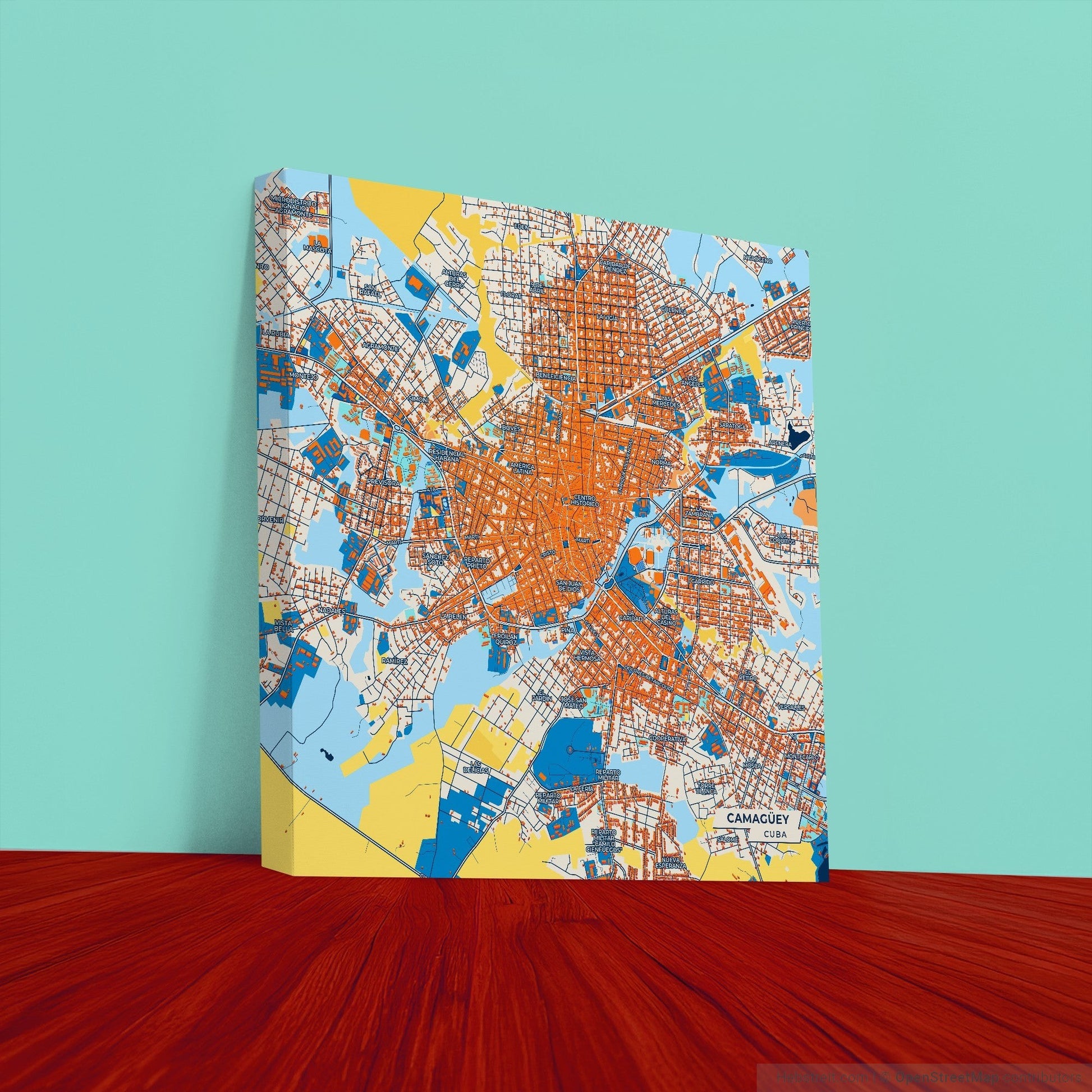 Camagüey Cuba Colorful City Map Canvas Print