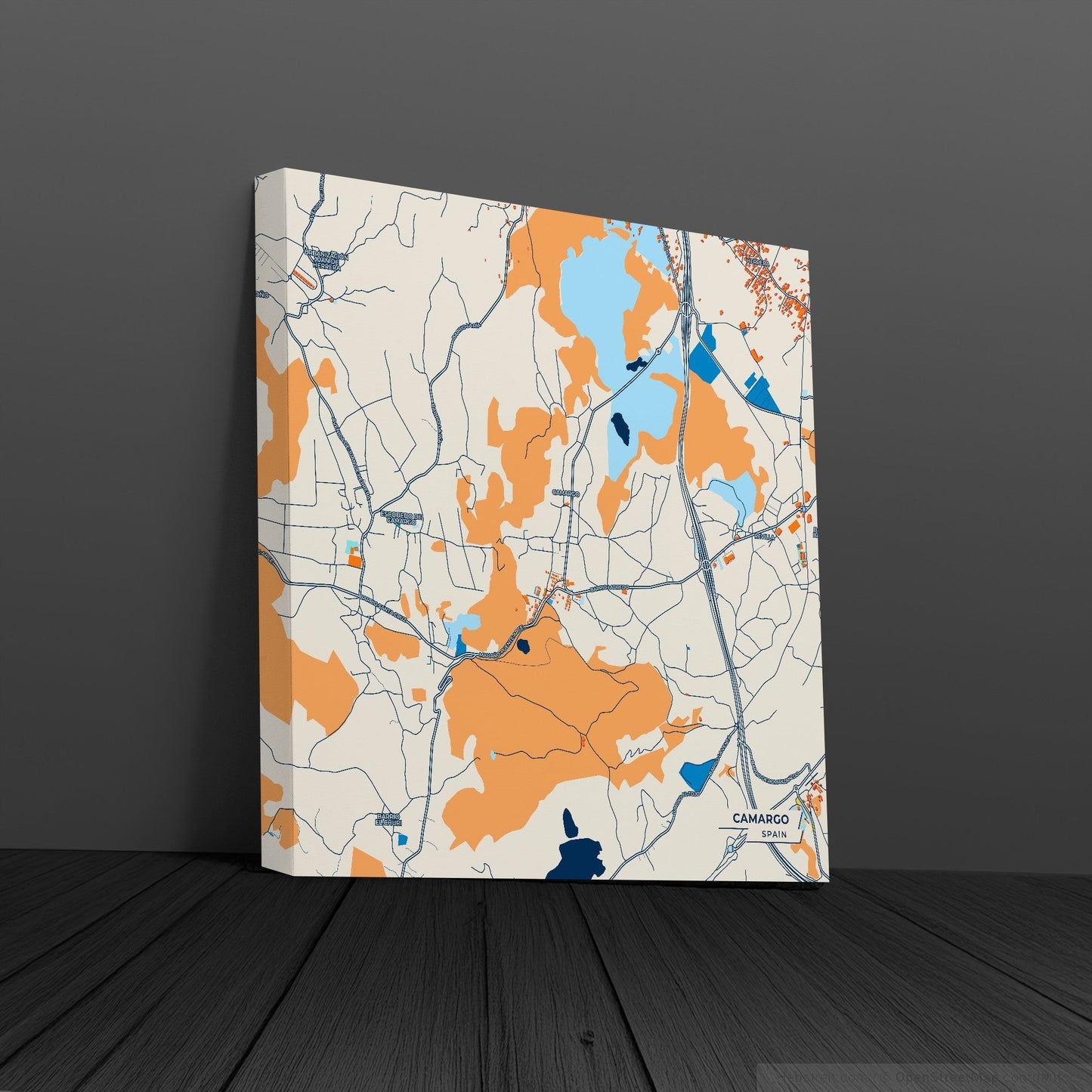 Camargo Spain Colorful City Map Canvas Print