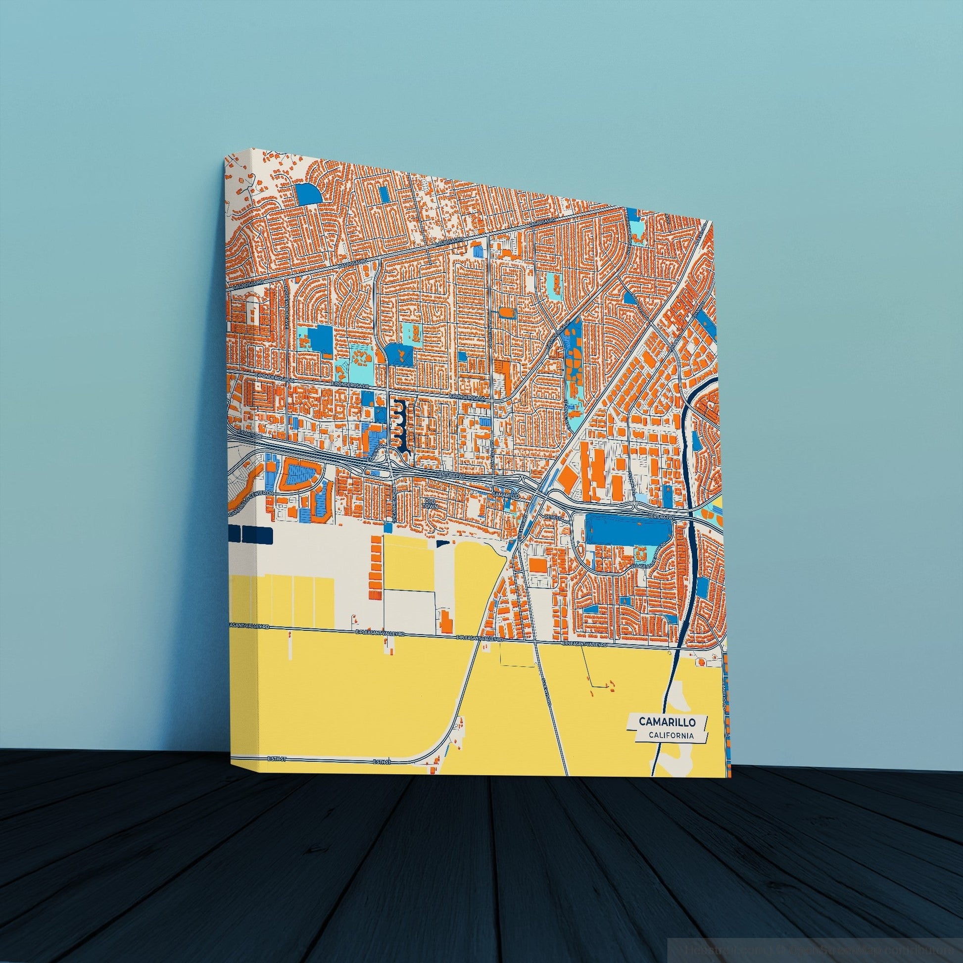 Camarillo California Colorful City Map Canvas Print