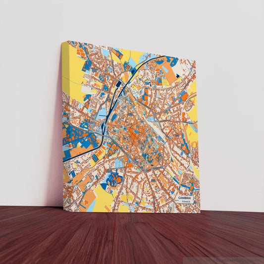 Cambrai France Colorful City Map Canvas Print