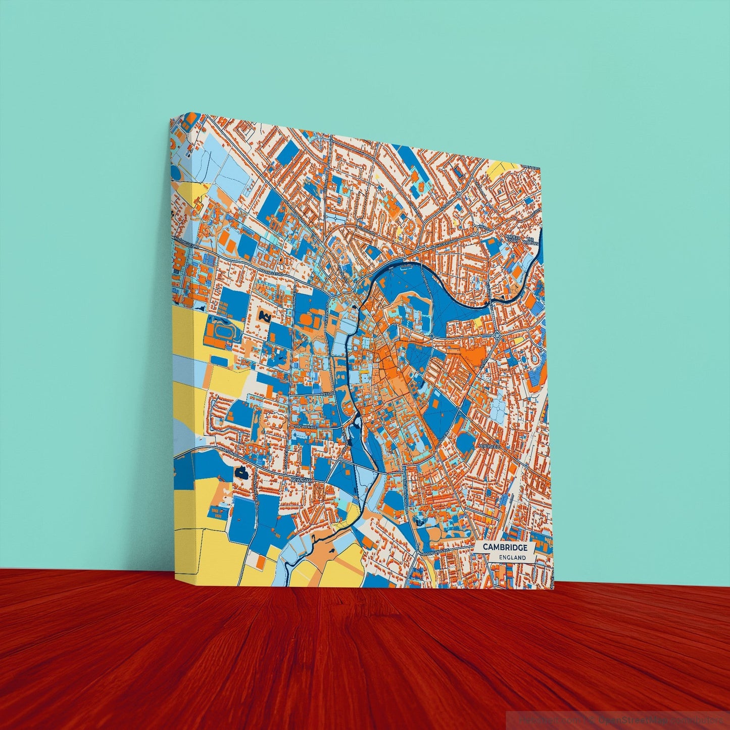 Cambridge England Colorful City Map Canvas Print
