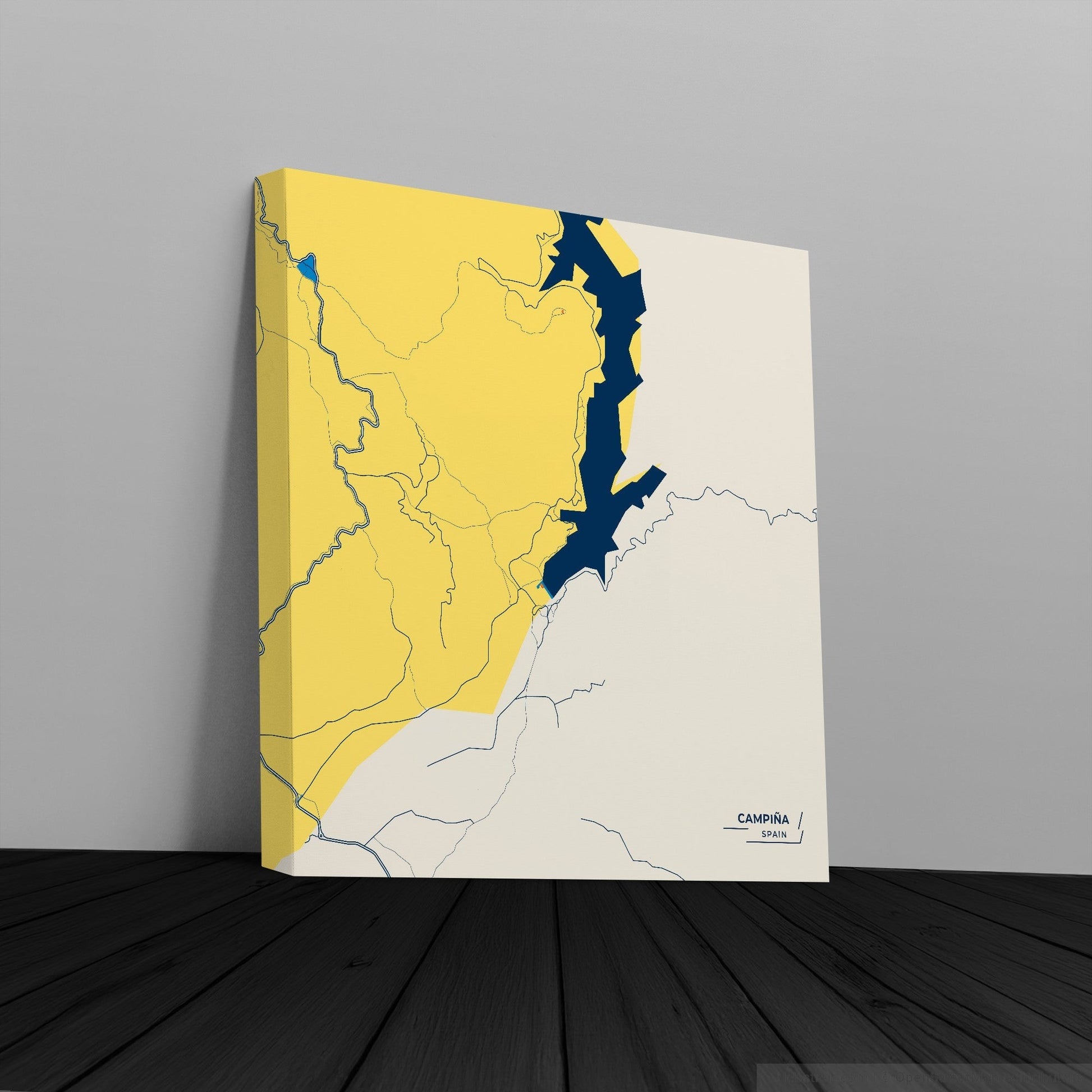 Campiña Spain Colorful City Map Canvas Print