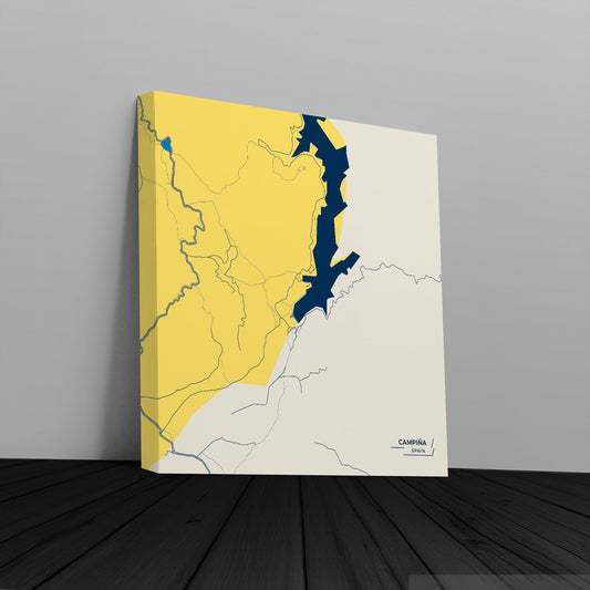 Campiña Spain Colorful City Map Canvas Print