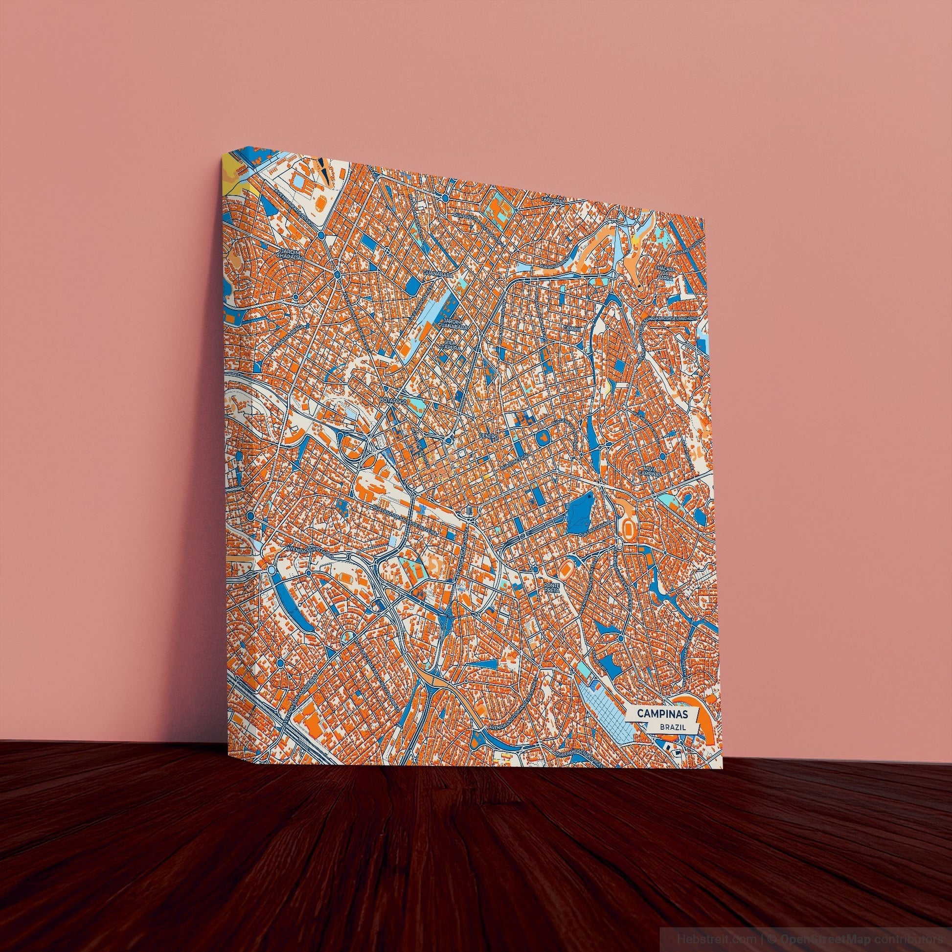 Campinas Brazil Colorful City Map Canvas Print