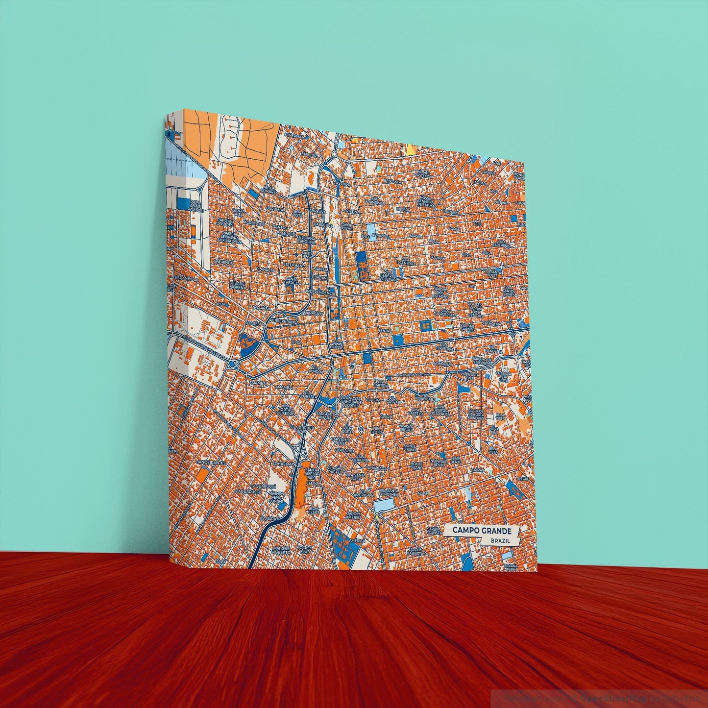 Campo Grande Brazil Colorful City Map Canvas Print