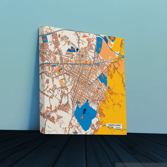Campo Largo Brazil Colorful City Map Canvas Print