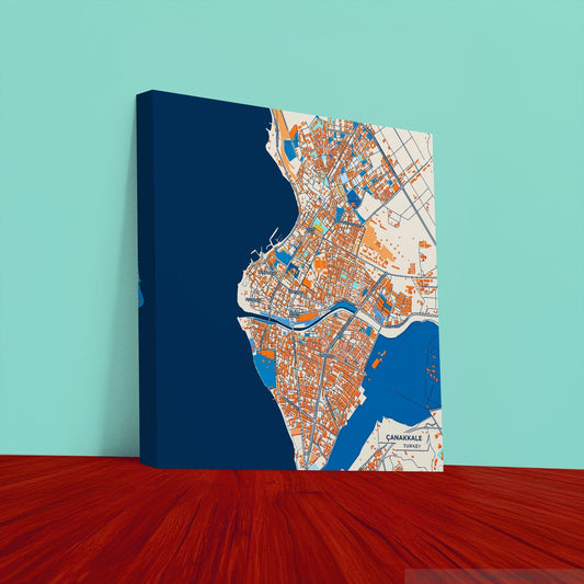 Çanakkale Turkey Colorful City Map Canvas Print