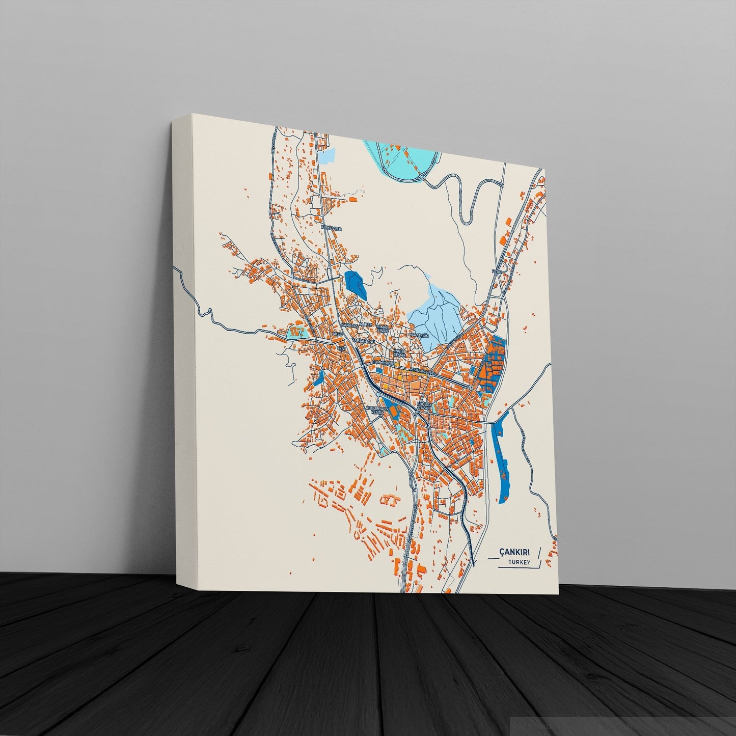 Çankiri Turkey Colorful City Map Canvas Print