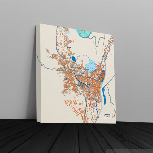 Çankiri Turkey Colorful City Map Canvas Print