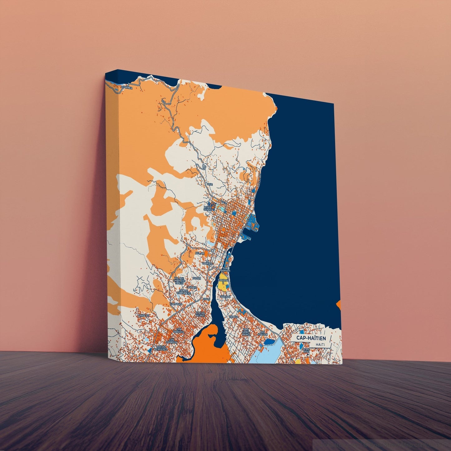 Cap-Haïtien Haiti Colorful City Map Canvas Print