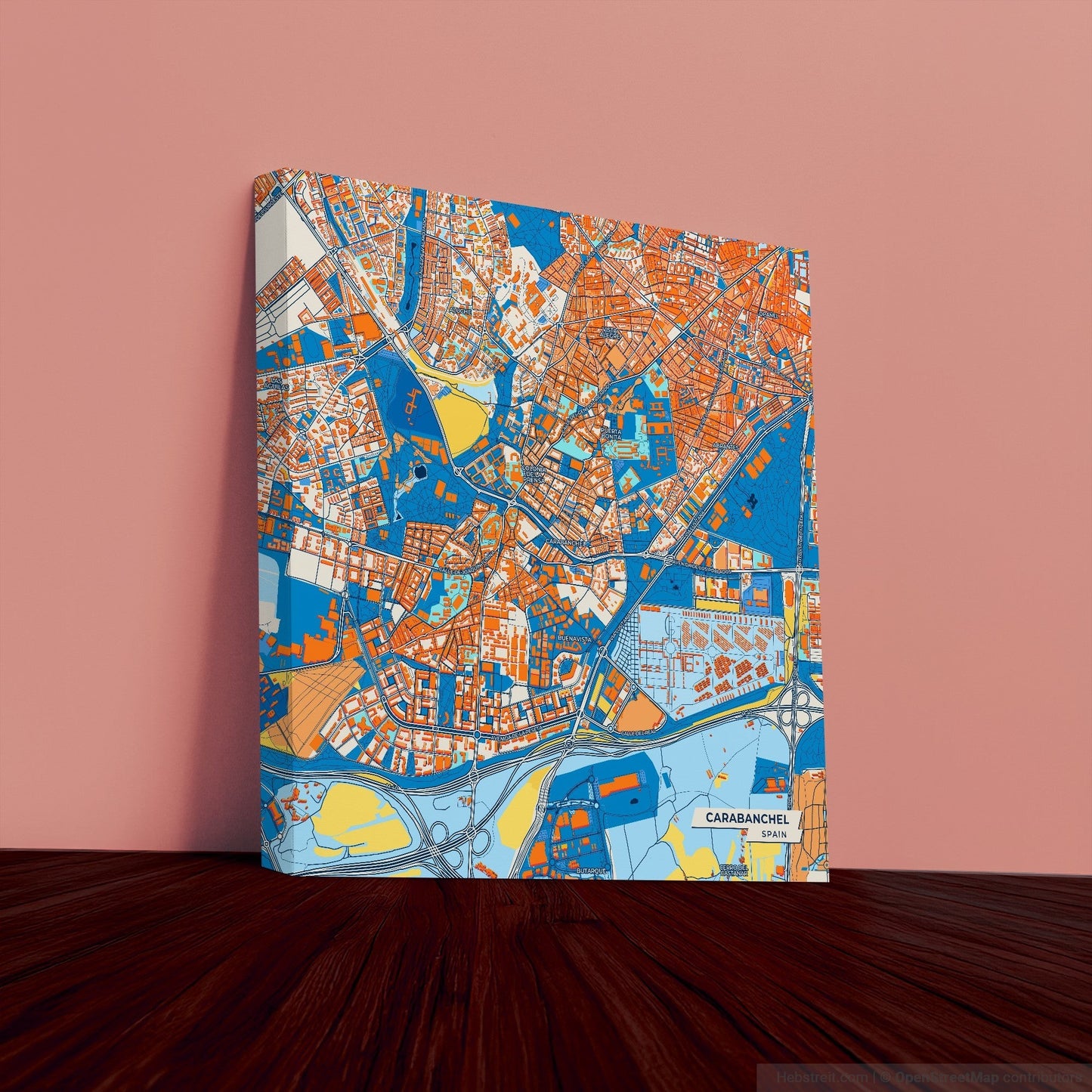 Carabanchel Spain Colorful City Map Canvas Print