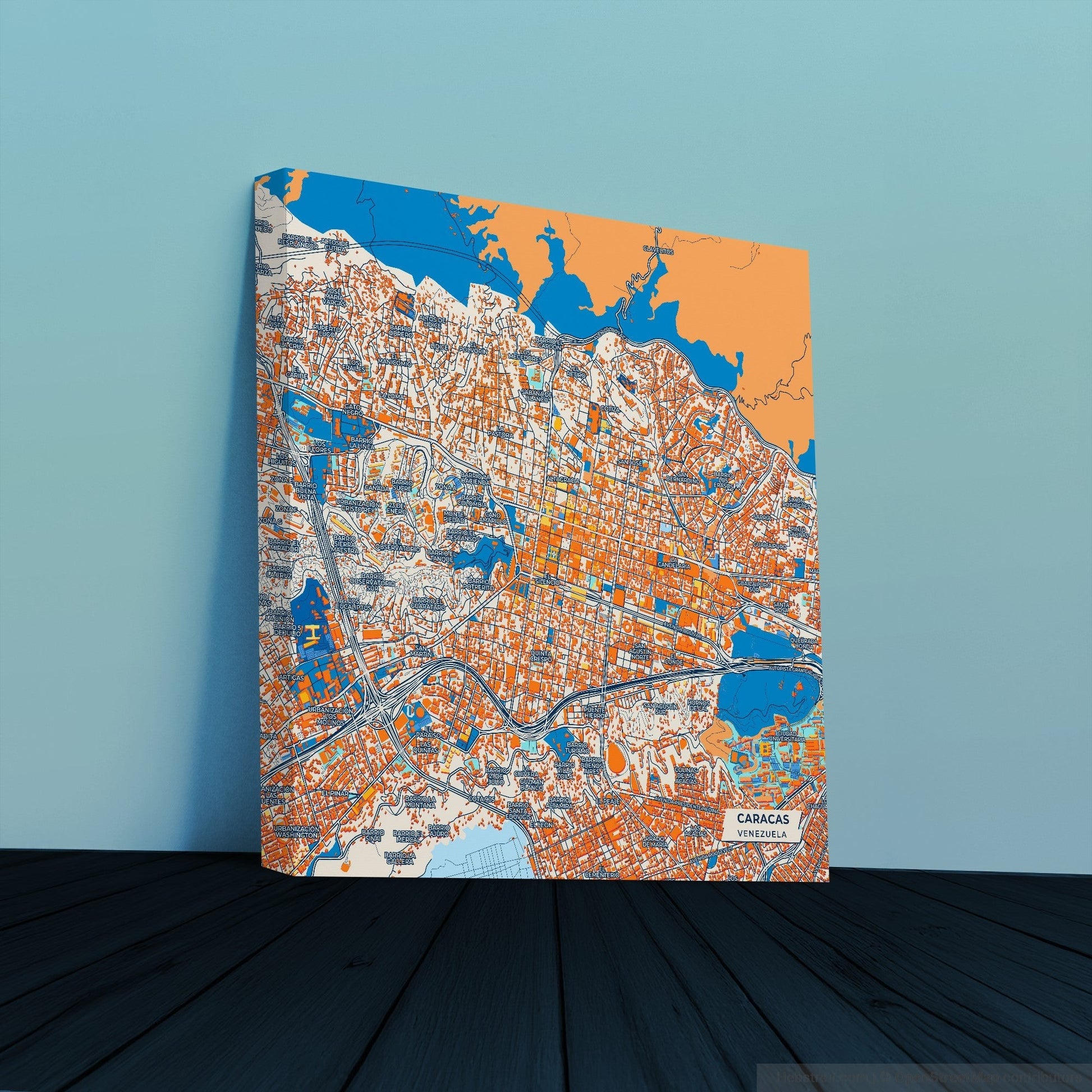 Caracas Venezuela Colorful City Map Canvas Print