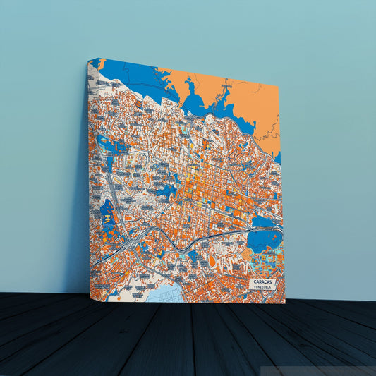 Caracas Venezuela Colorful City Map Canvas Print