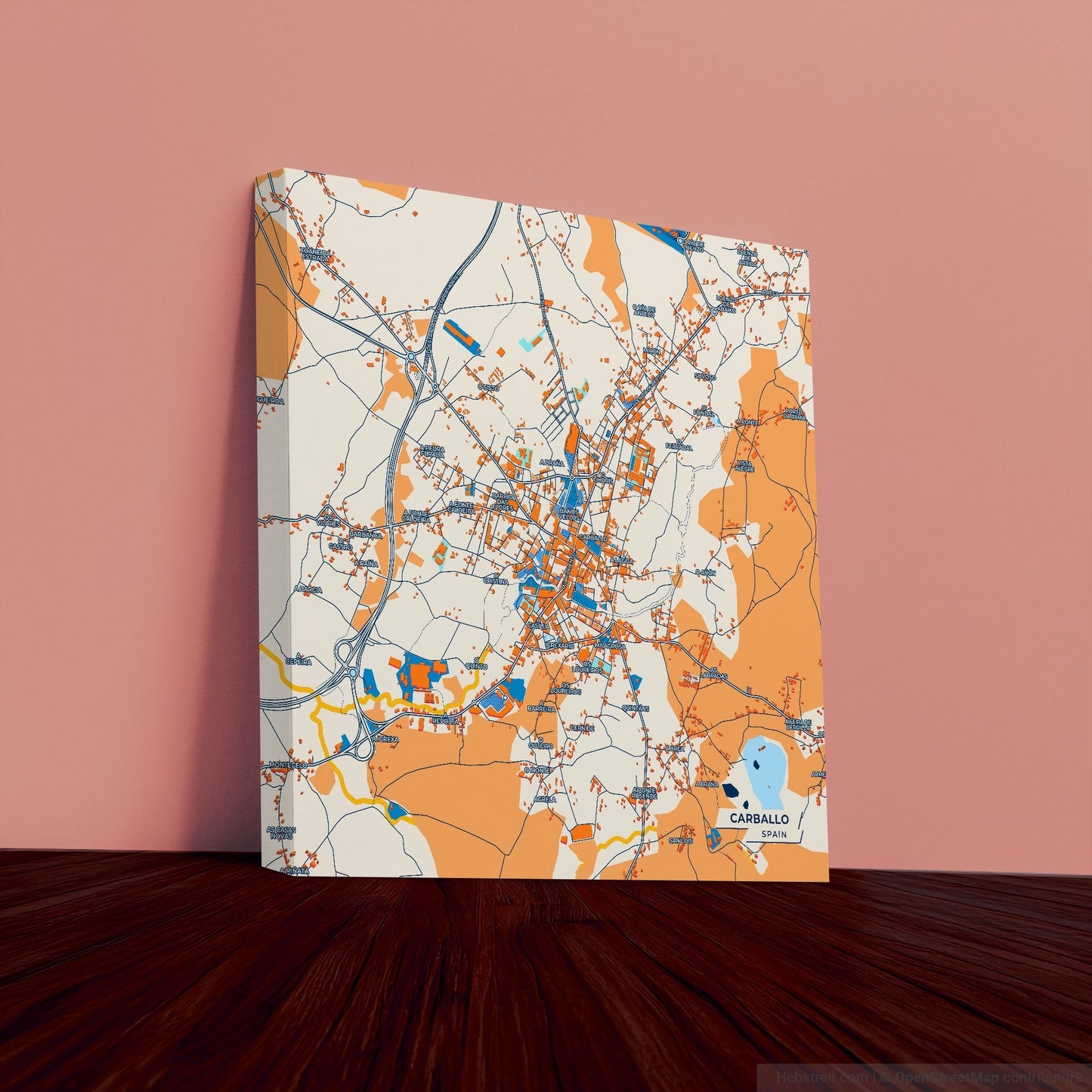 Carballo Spain Colorful City Map Canvas Print