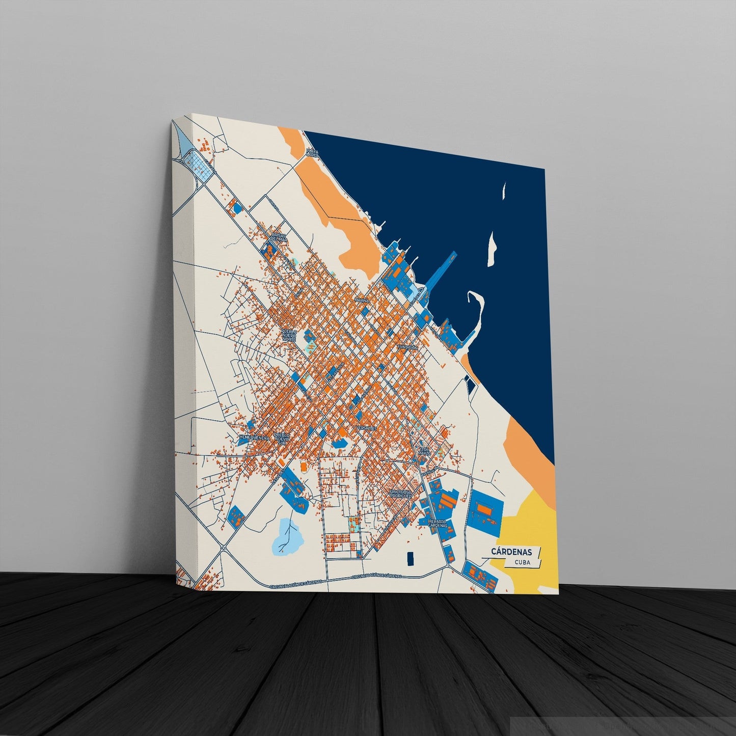 Cárdenas Cuba Colorful City Map Canvas Print