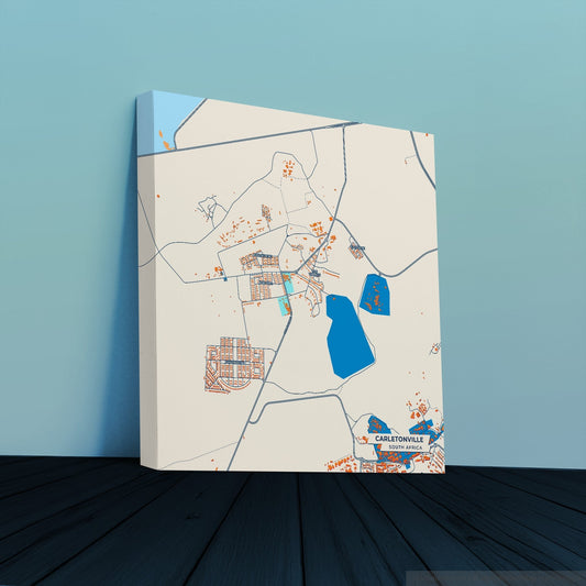 Carletonville South Africa Colorful City Map Canvas Print