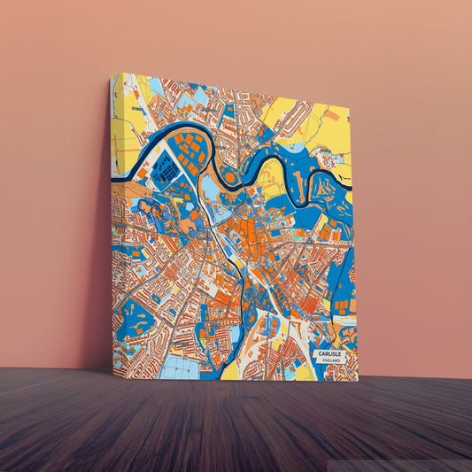 Carlisle England Colorful City Map Canvas Print