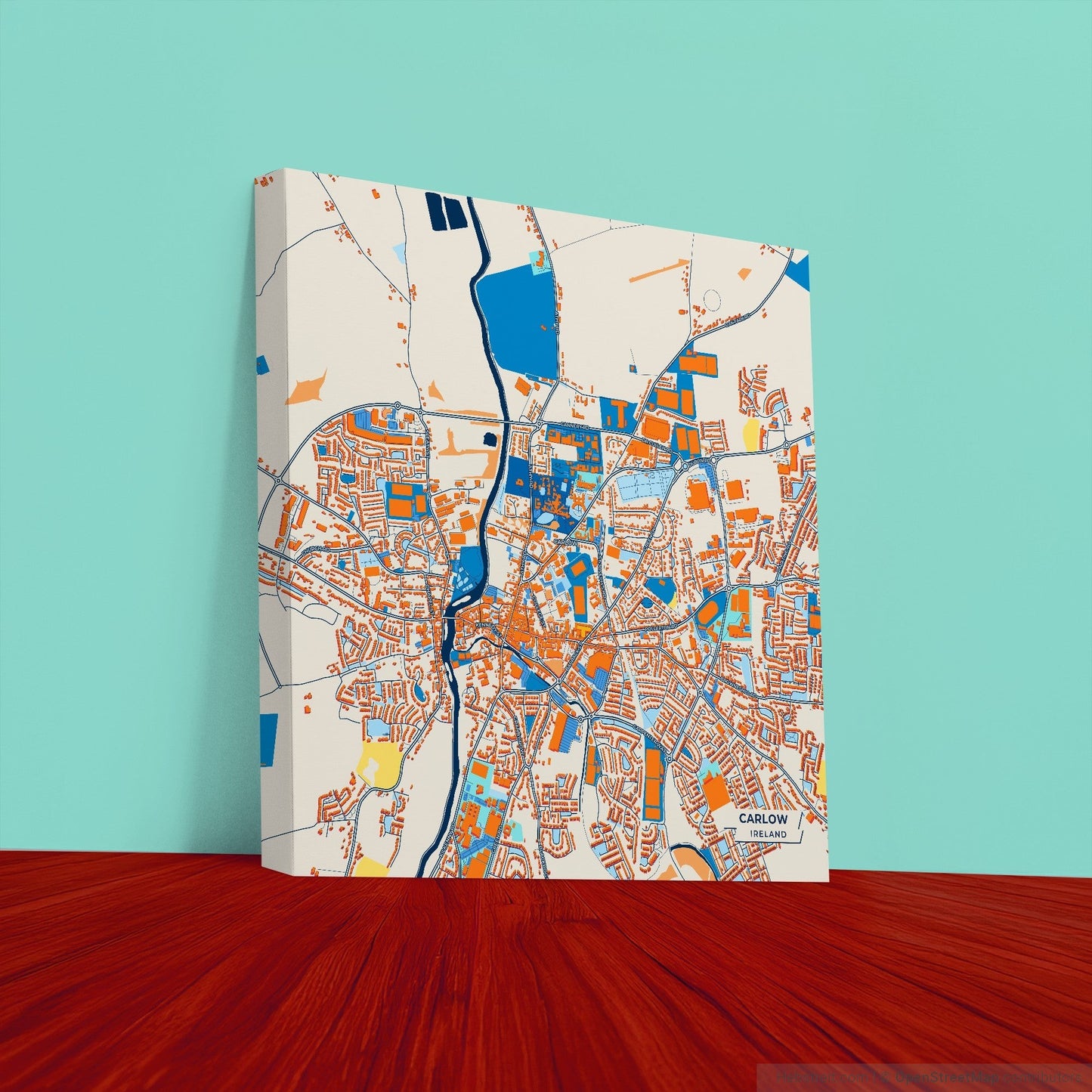 Carlow Ireland Colorful City Map Canvas Print
