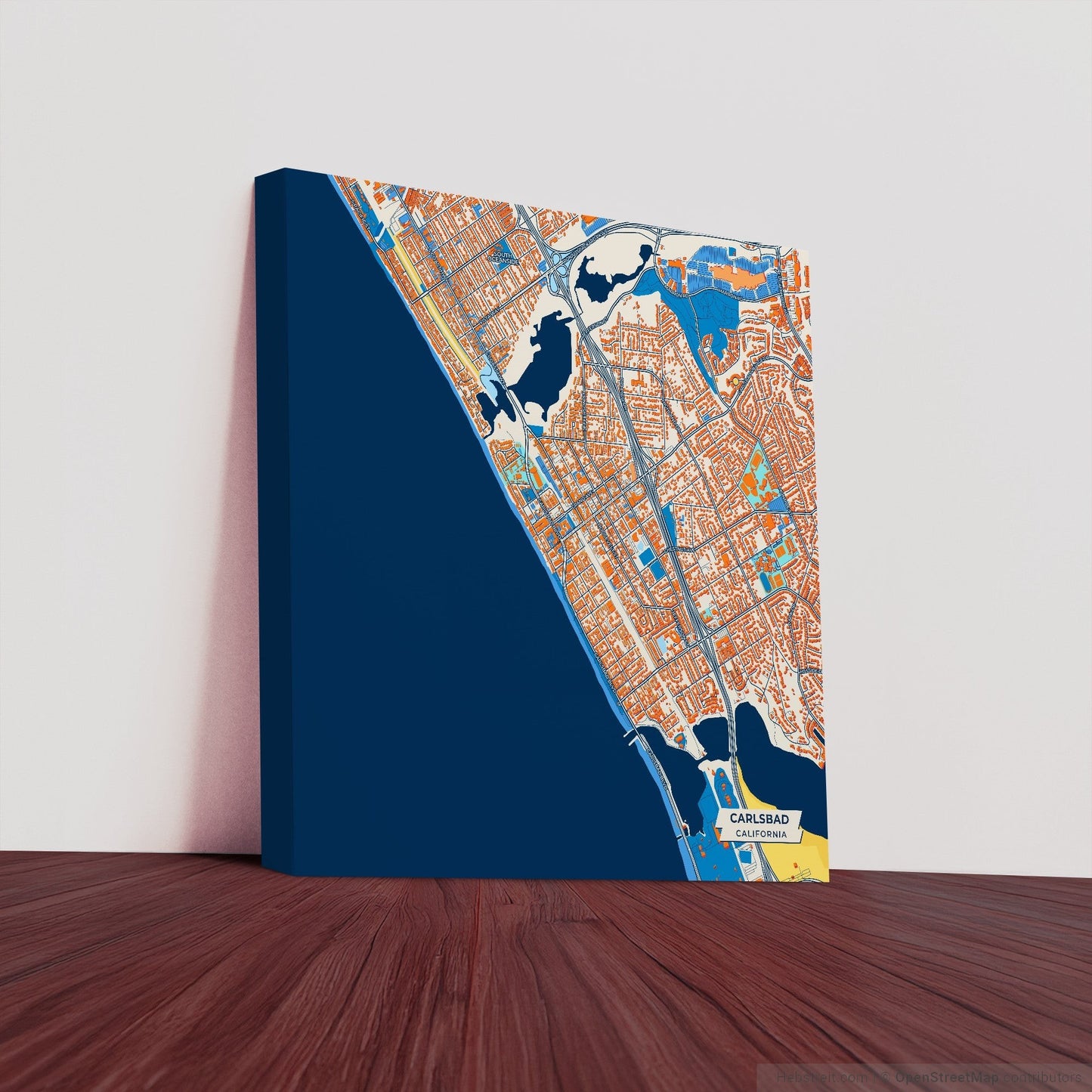 Carlsbad California Colorful City Map Canvas Print