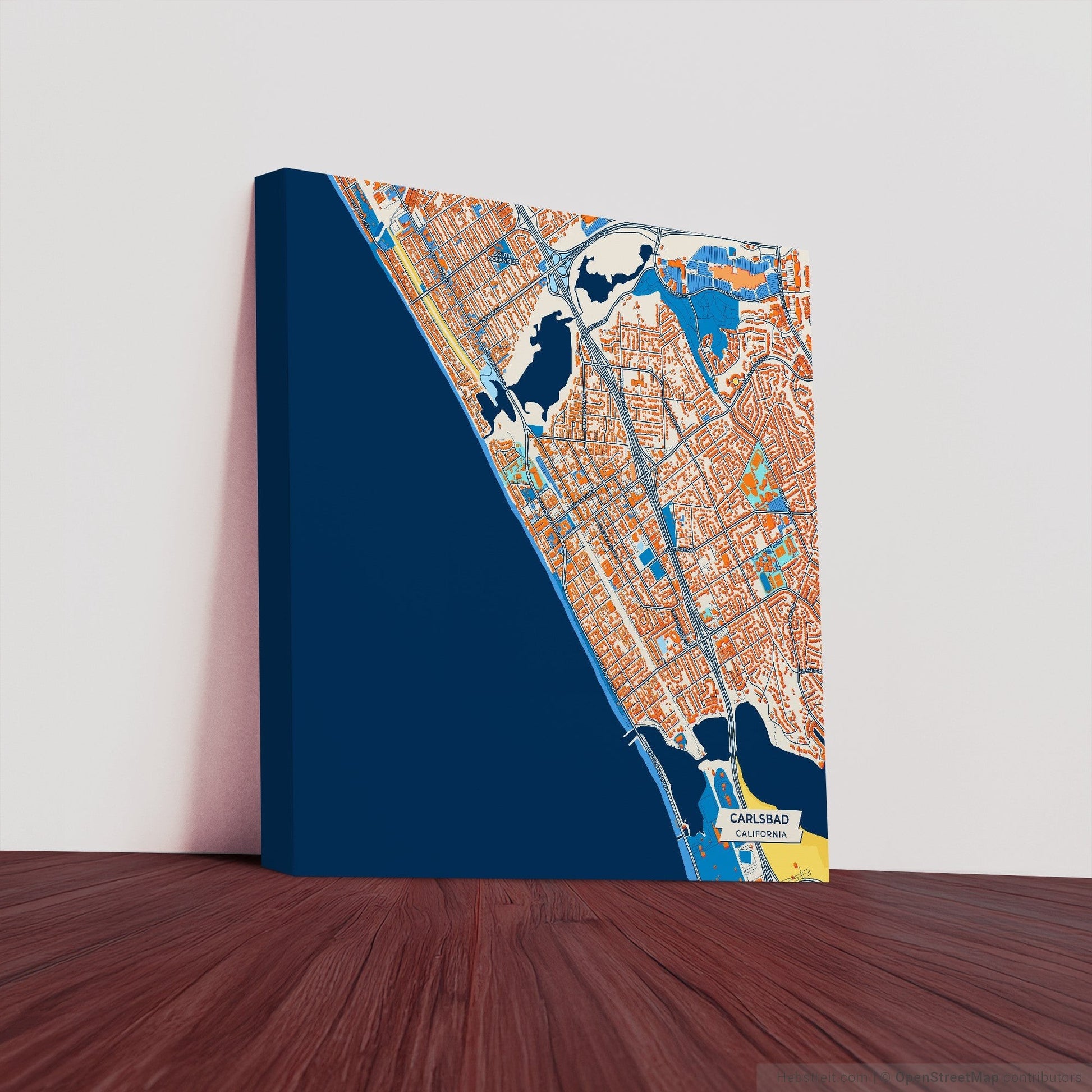 Carlsbad California Colorful City Map Canvas Print