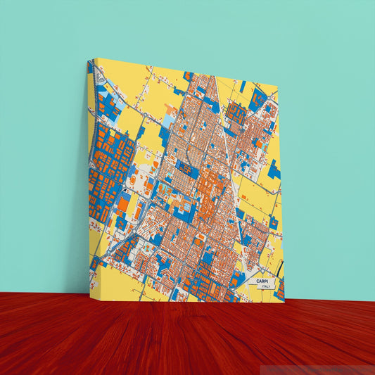 Carpi Italy Colorful City Map Canvas Print