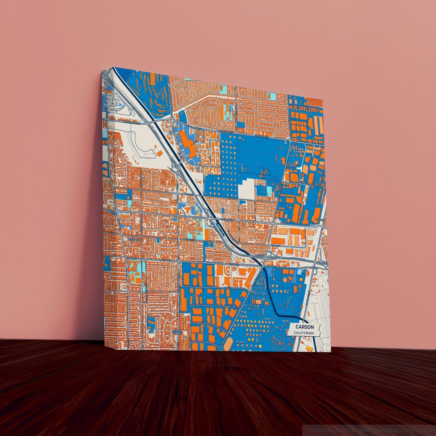 Carson California Colorful City Map Canvas Print
