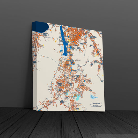 Carupano Venezuela Colorful City Map Canvas Print