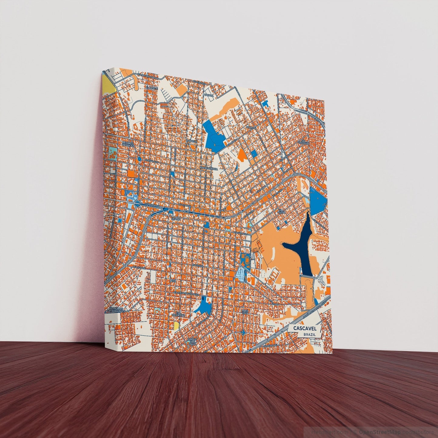 Cascavel Brazil Colorful City Map Canvas Print