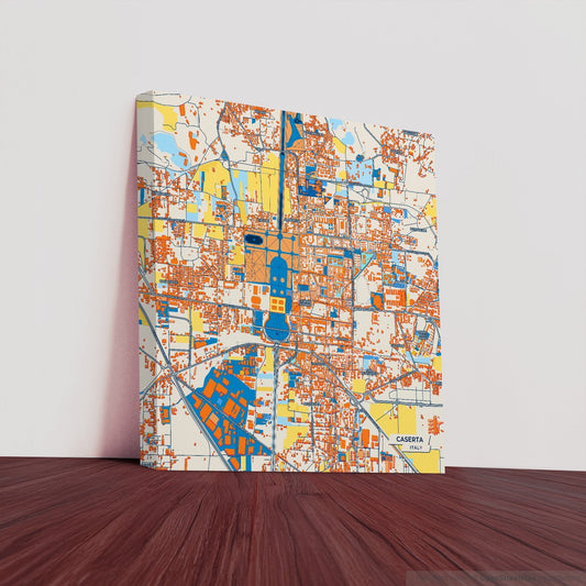 Caserta Italy Colorful City Map Canvas Print