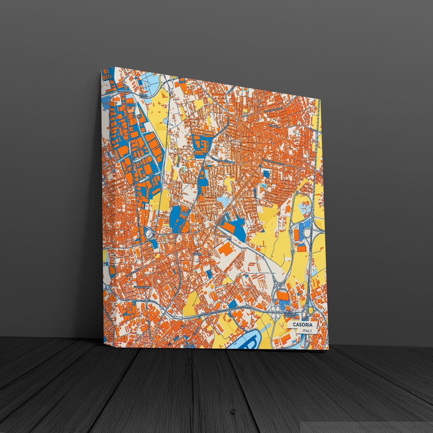 Casoria Italy Colorful City Map Canvas Print