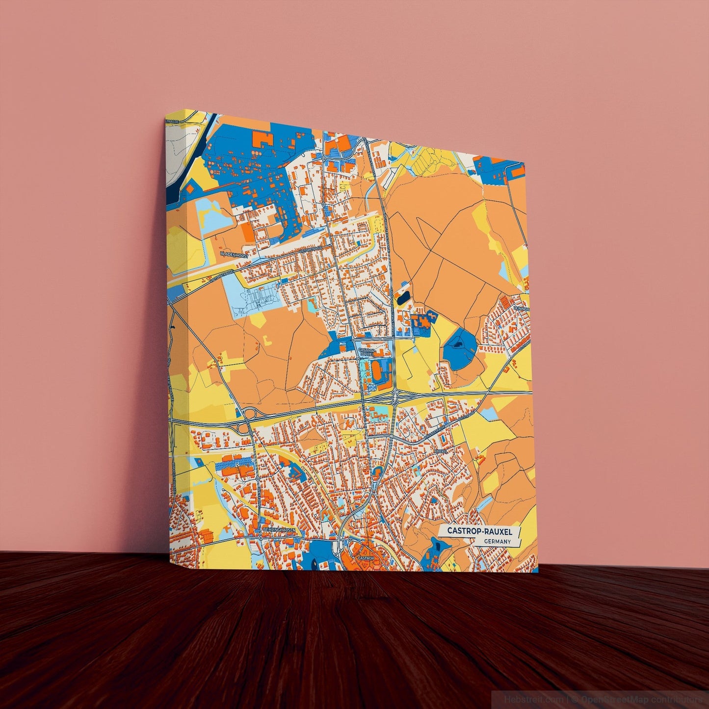 Castrop-Rauxel Germany Colorful City Map Canvas Print