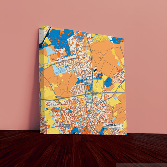 Castrop-Rauxel Germany Colorful City Map Canvas Print