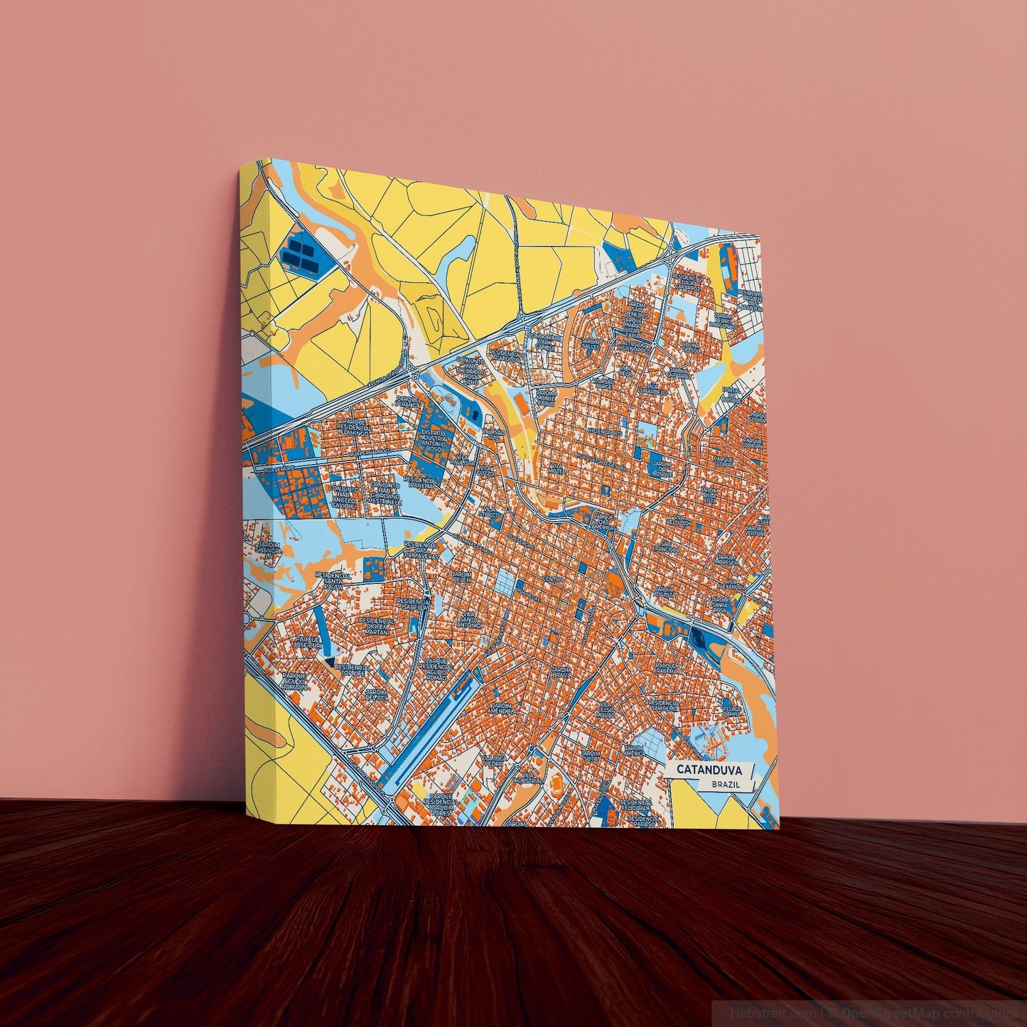 Catanduva Brazil Colorful City Map Canvas Print