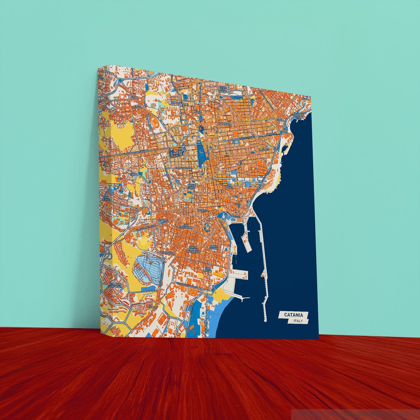 Catania  Italy Colorful City Map Canvas Print