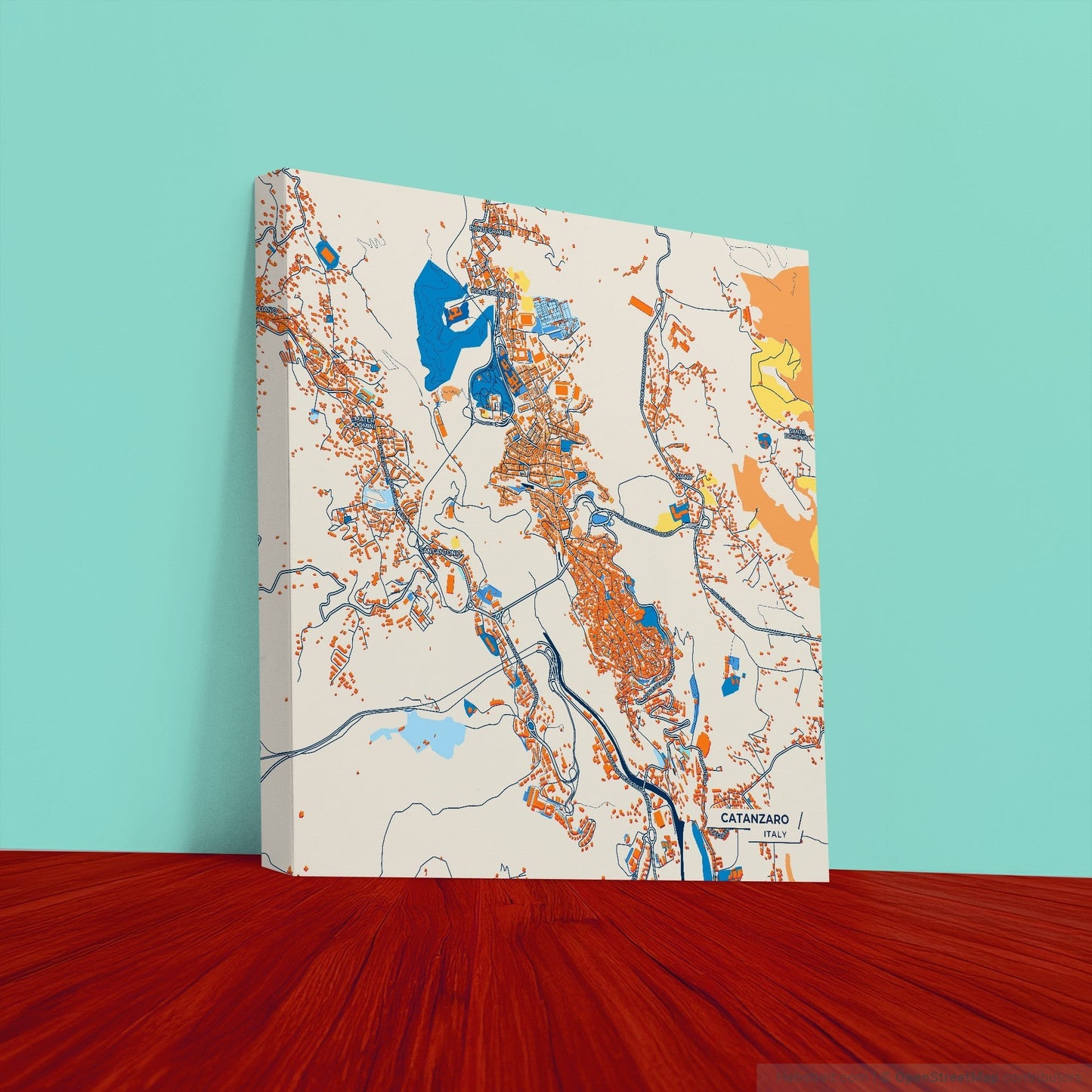 Catanzaro Italy Colorful City Map Canvas Print
