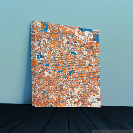 Caxias Brazil Colorful City Map Canvas Print