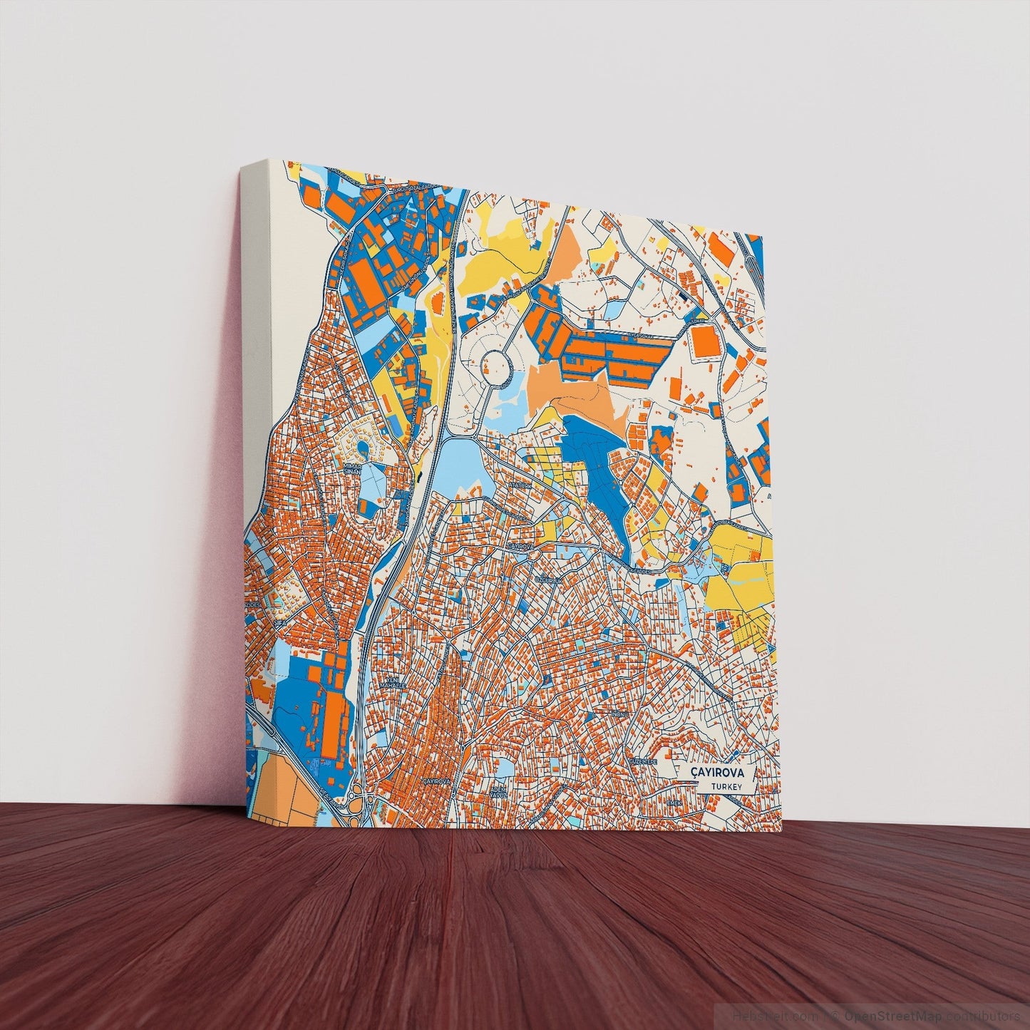 Çayirova Turkey Colorful City Map Canvas Print