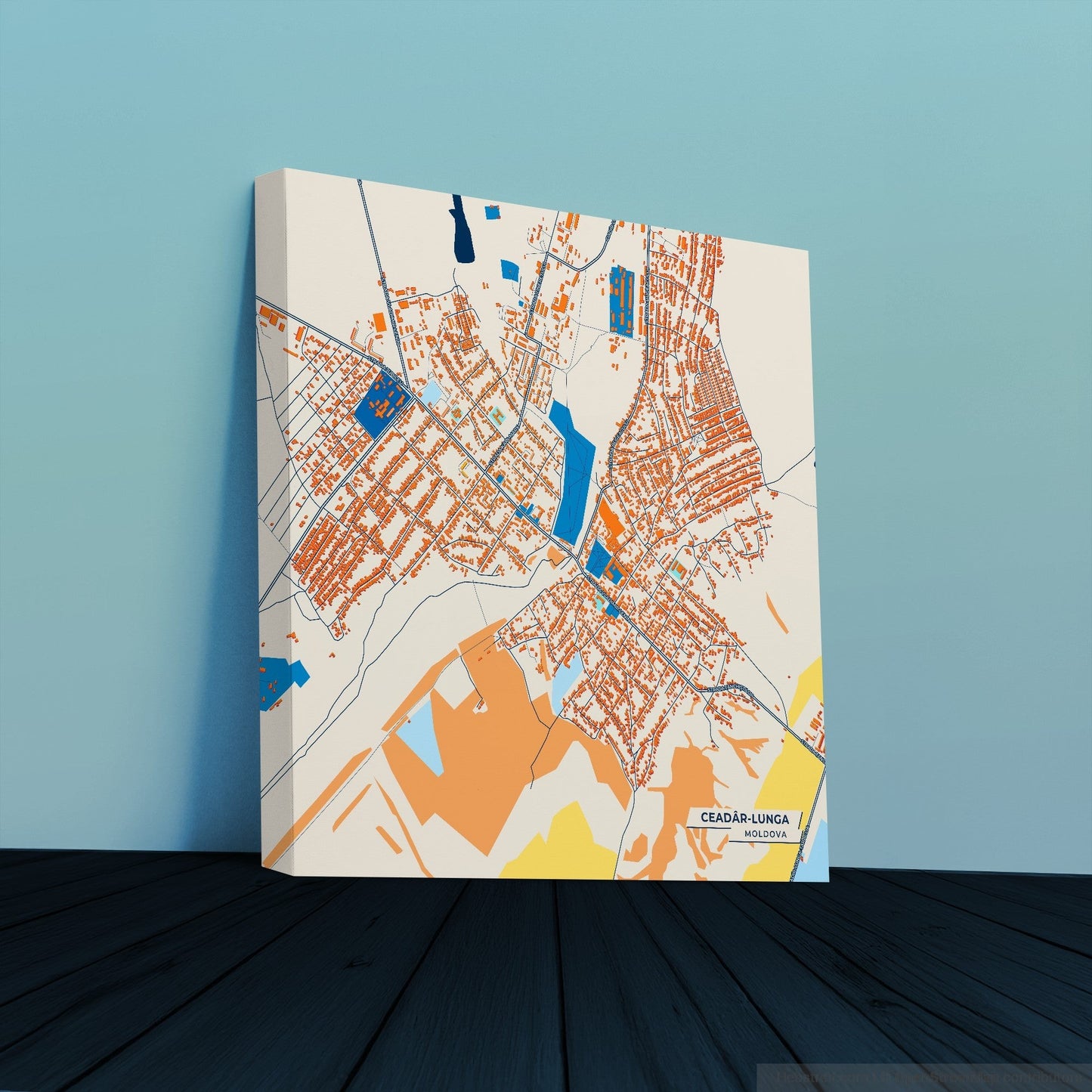 Ceadâr-Lunga Moldova Colorful City Map Canvas Print