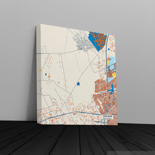 Centurion South Africa Colorful City Map Canvas Print