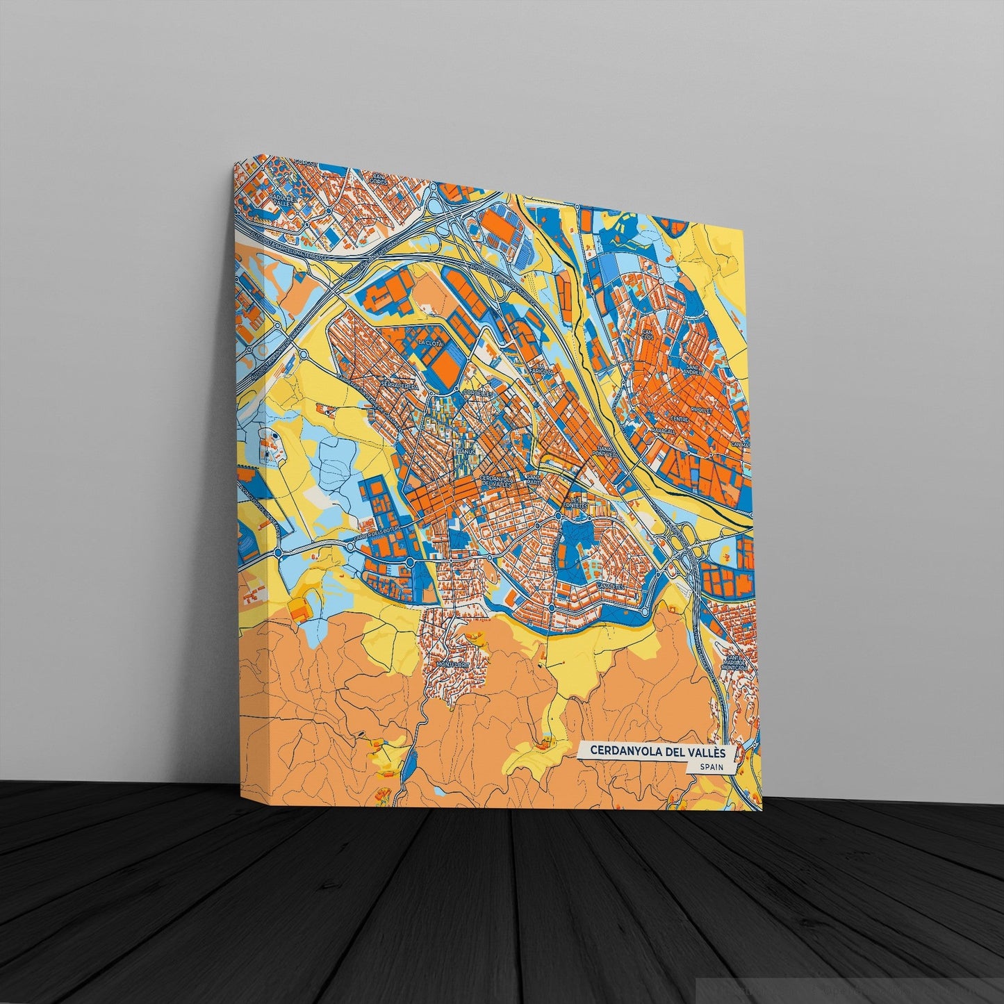 Cerdanyola Del Vallès Spain Colorful City Map Canvas Print