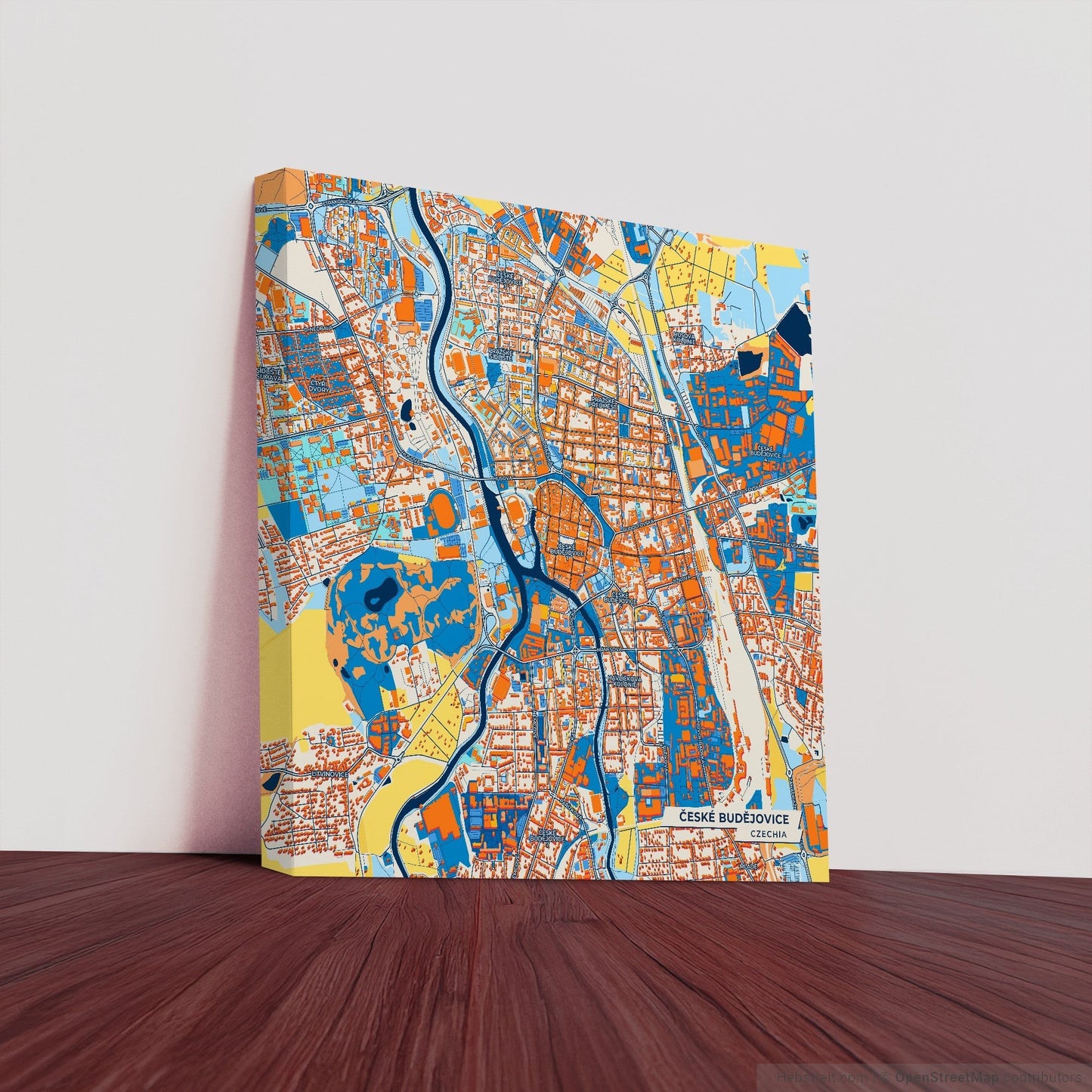 Českébudějovice Czechia Colorful City Map Canvas Print