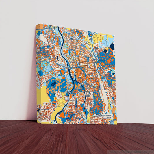Českébudějovice Czechia Colorful City Map Canvas Print