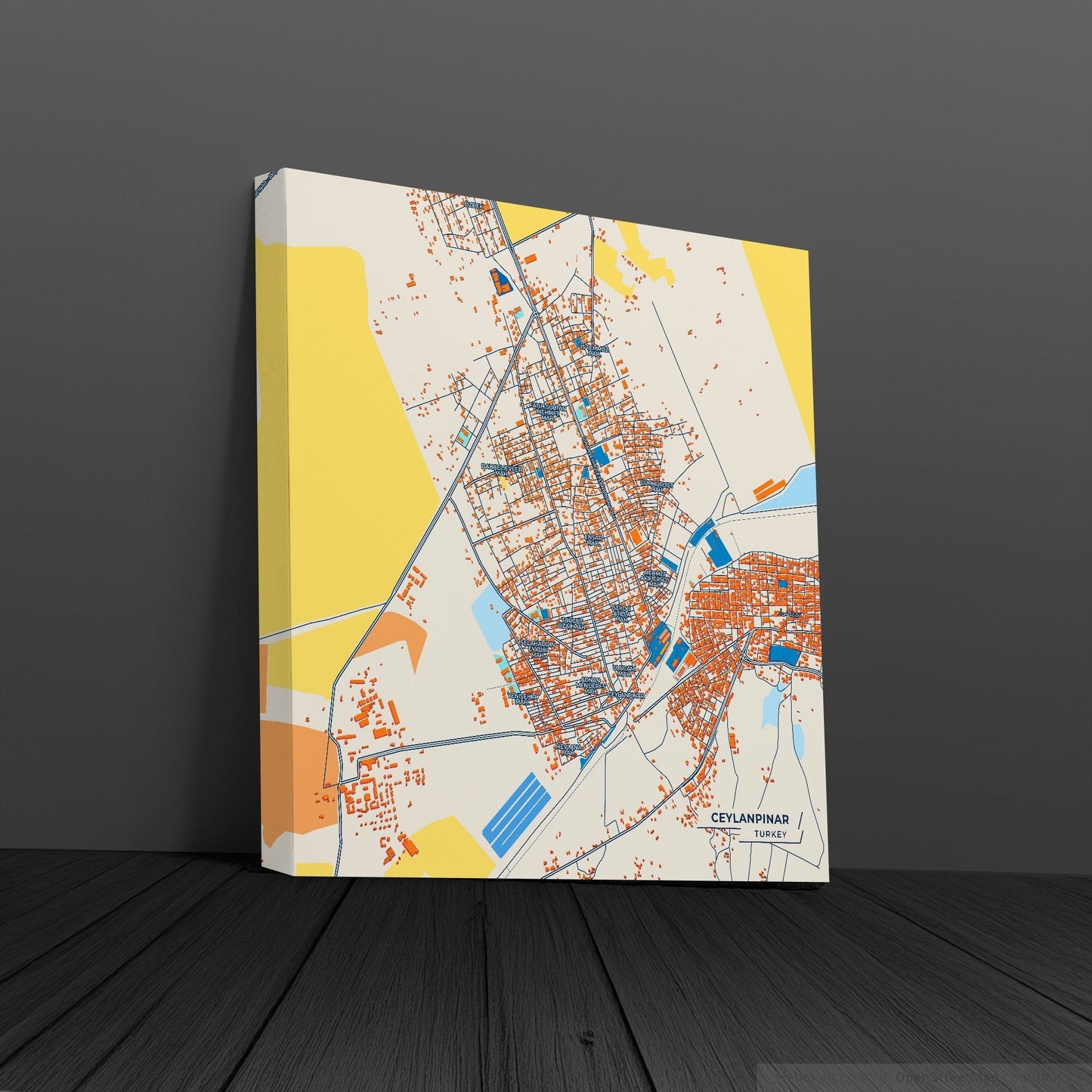Ceylanpinar Turkey Colorful City Map Canvas Print
