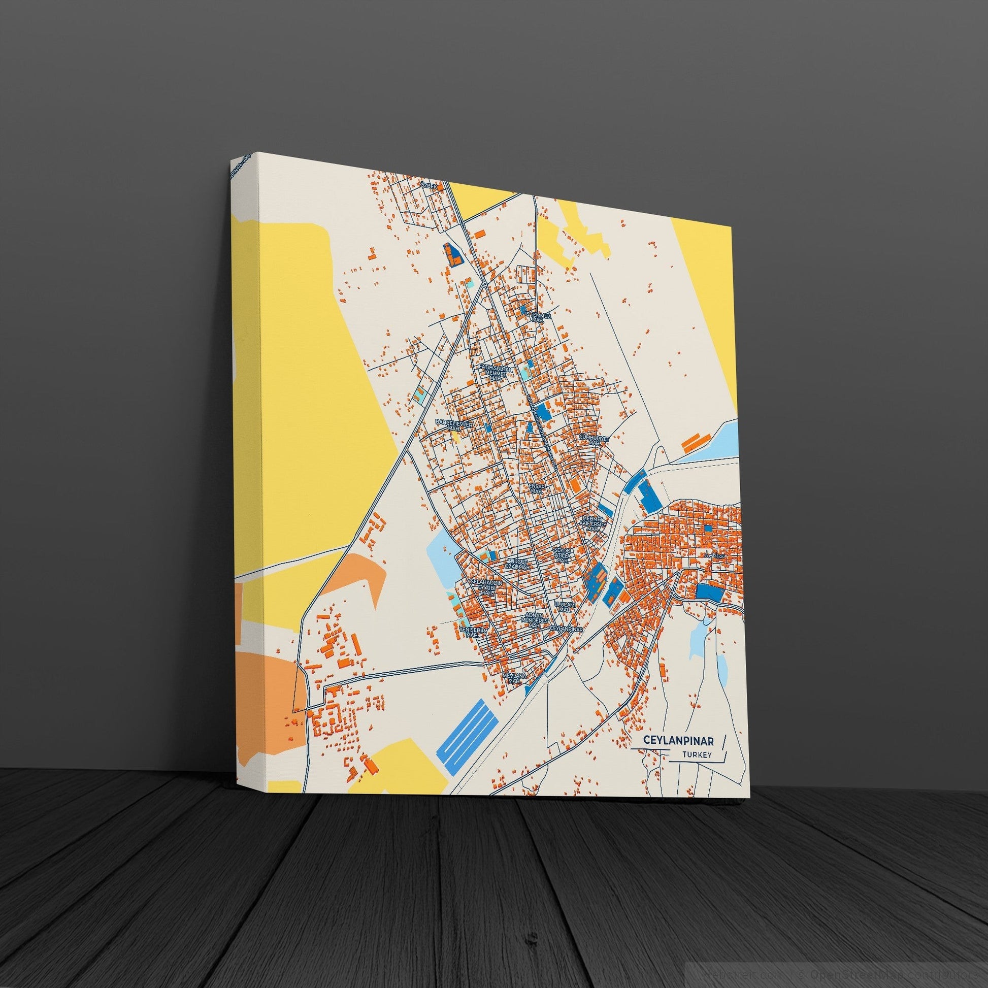 Ceylanpinar Turkey Colorful City Map Canvas Print
