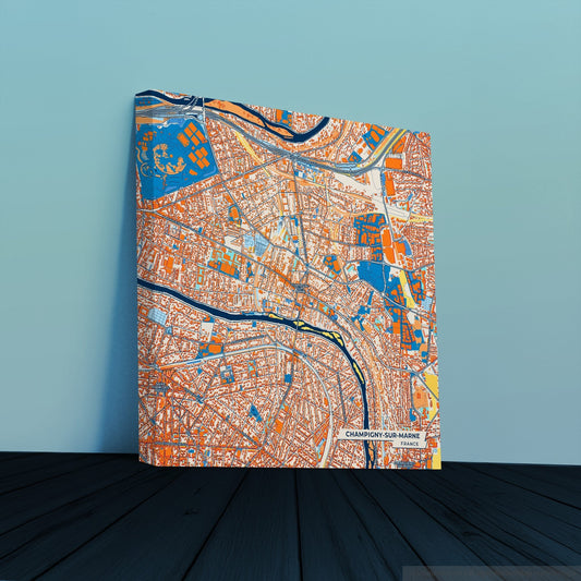 Champigny-Sur-Marne France Colorful City Map Canvas Print