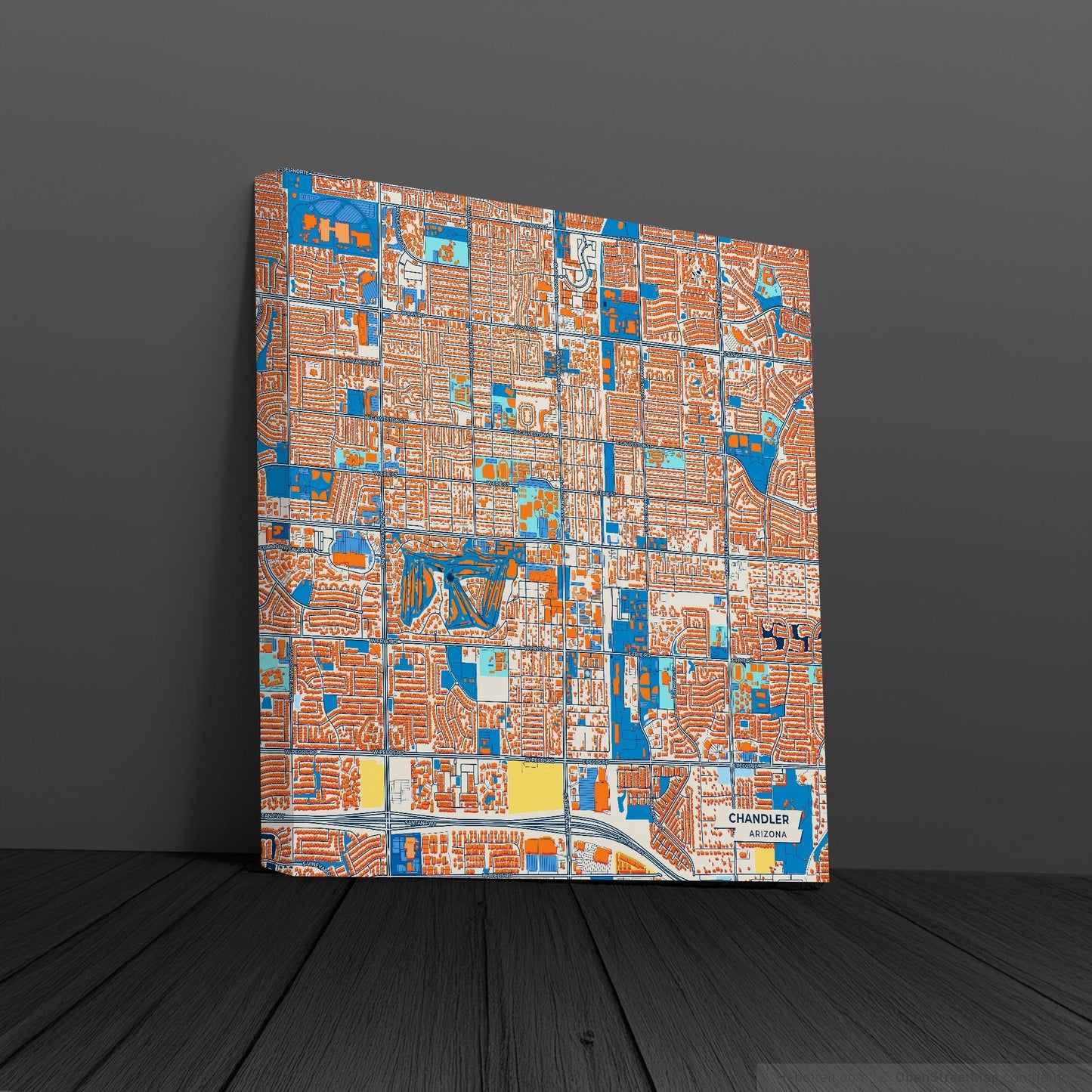 Chandler Arizona Colorful City Map Canvas Print