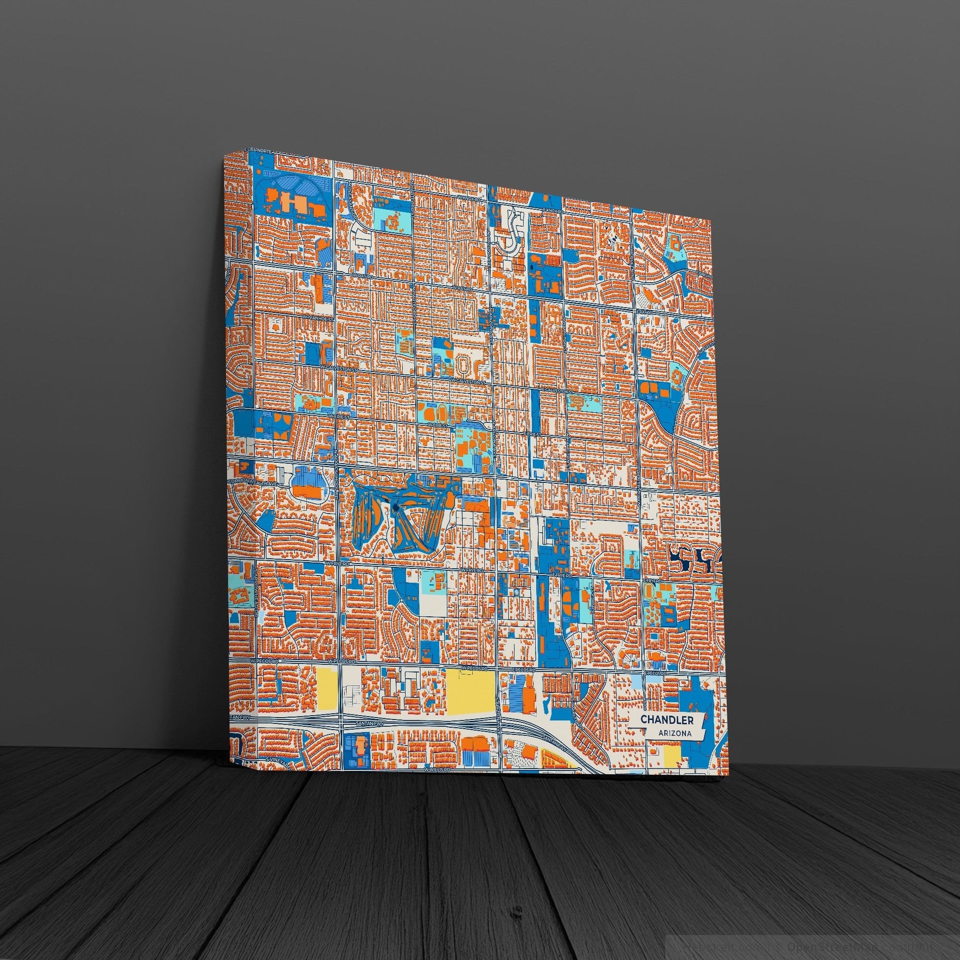 Chandler Arizona Colorful City Map Canvas Print