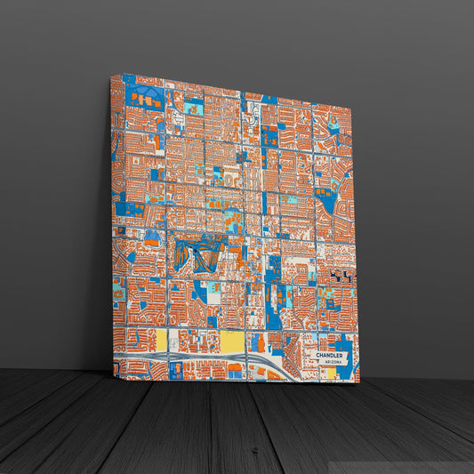 Chandler Arizona Colorful City Map Canvas Print