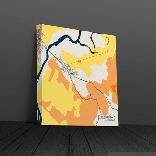 Changuinola Panama Colorful City Map Canvas Print